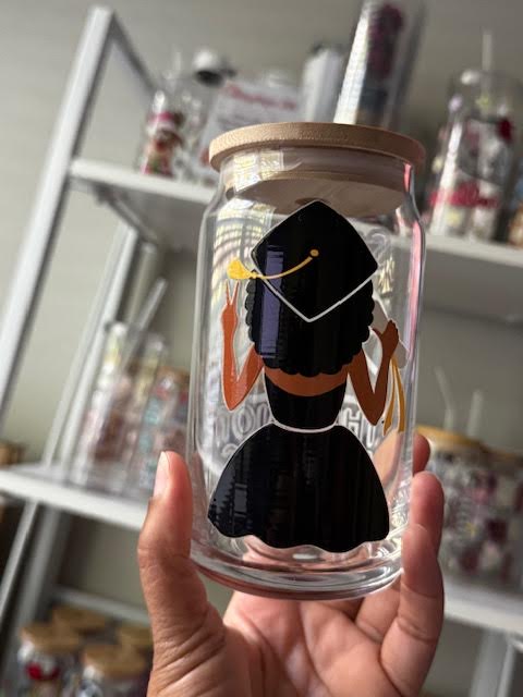 Senior 2025 Iced Coffee Cup – Libbey Glass Graduation Cup – Personalized Senior Gift – Class of 2025