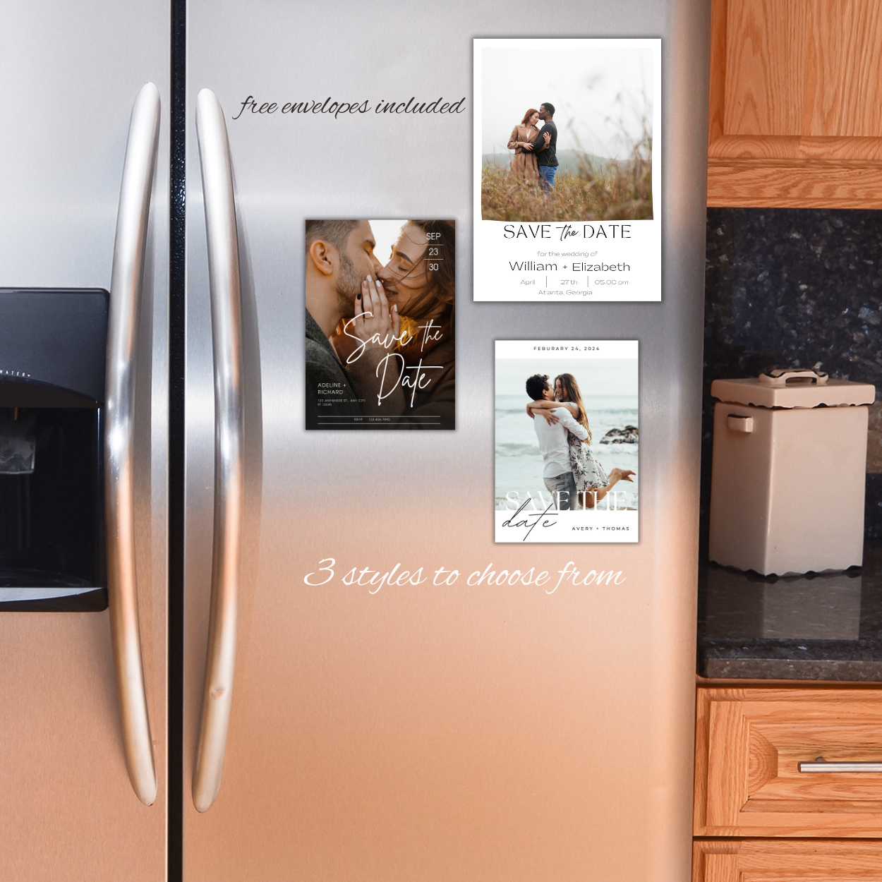 5x7 Custom Photo Save the Date Fridge Magnets – Wedding Announcement Keepsake with Envelopes – Unique Personalized Gift